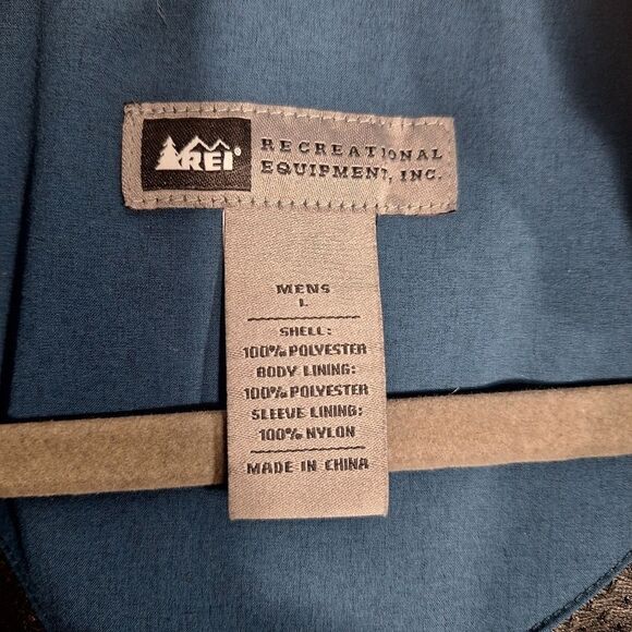 REI Mens Wind Breaker Jacket Hooded Blue Classic Preppy Large - Picture 4 of 15
